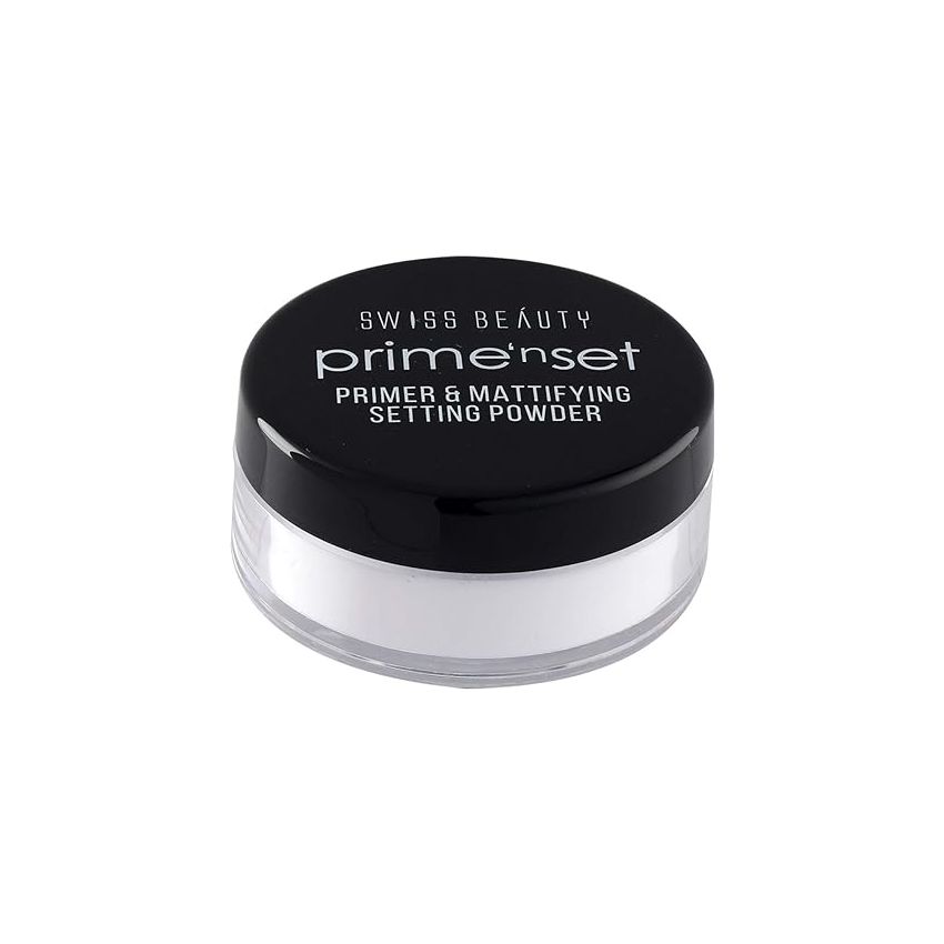 Swiss Beauty Primer Mattifying Setting Powder With Spf 15 |Translucent Powder For Face Makeup| Shade-01, 10G |