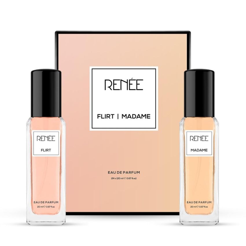 RENEE Flirt & Madame Eau De Parfum Pack Of 2-20 Ml each Perfume - Premium Luxury Long-lasting Fragrance - Versatile Scent for All Occasions - Perfect Gifting Option