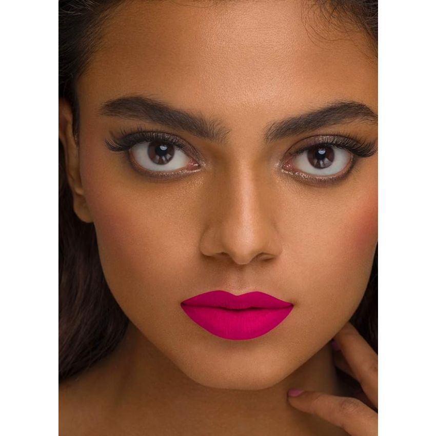 SUGAR Cosmetics Mettle Liquid Lipstick for Women | Highly Pigmented | Transferproof & Long Lasting | 7ml - 12 Talitha (Bright magenta with red undertones)