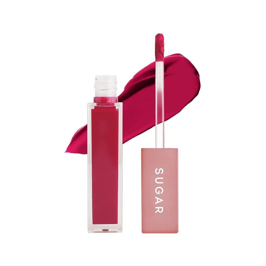 SUGAR Cosmetics Mettle Liquid Lipstick for Women | Highly Pigmented | Transferproof & Long Lasting | 7ml - 12 Talitha (Bright magenta with red undertones)