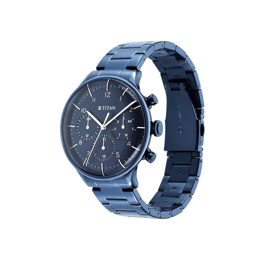 Titan Urban Magic Blue Dial Multial Stainless Steel Strap Watch for Men-NS90102QM01/NT90102QM01