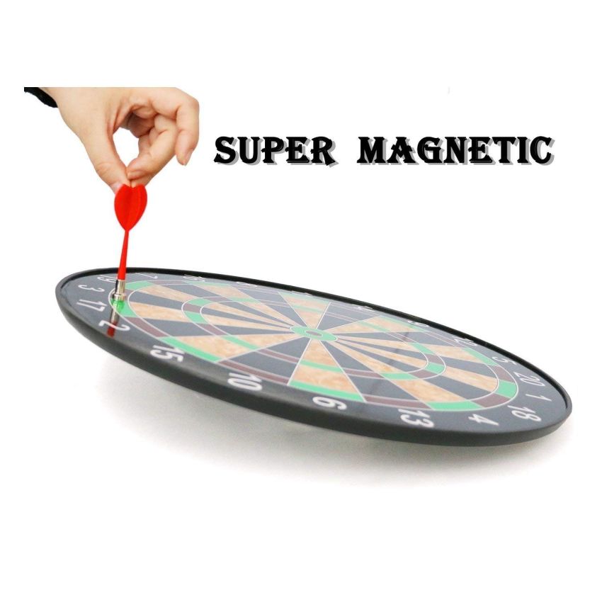 Cable World Indoor and Outdoor Magnetic Score Dartboard Kit with 6 Soft Darts (17 Inch, Multicolour)