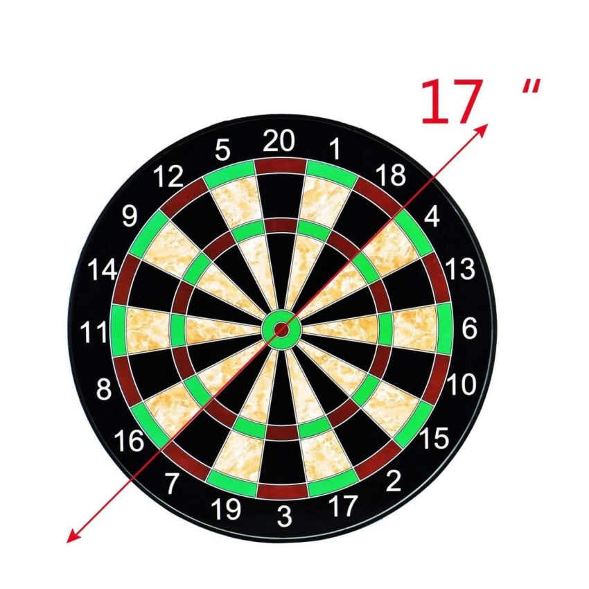 Cable World Indoor and Outdoor Magnetic Score Dartboard Kit with 6 Soft Darts (17 Inch, Multicolour)