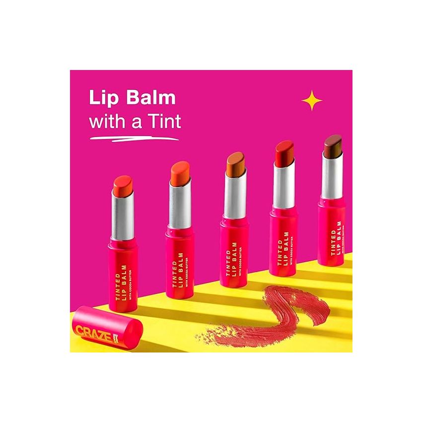 SWISS BEAUTY Craze Tinted Lightweight Lip Balm|Lip Protection And Lip Nourishment With Cocoa Butter|Shade- Marshmallow, 3.2G, Brown