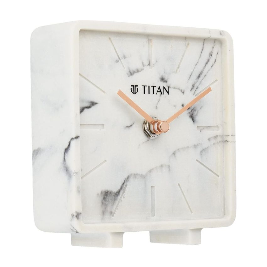 Titan Contemporary Marble Texture Table Clock