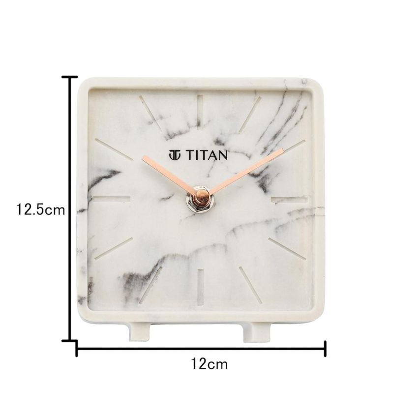 Titan Contemporary Marble Texture Table Clock