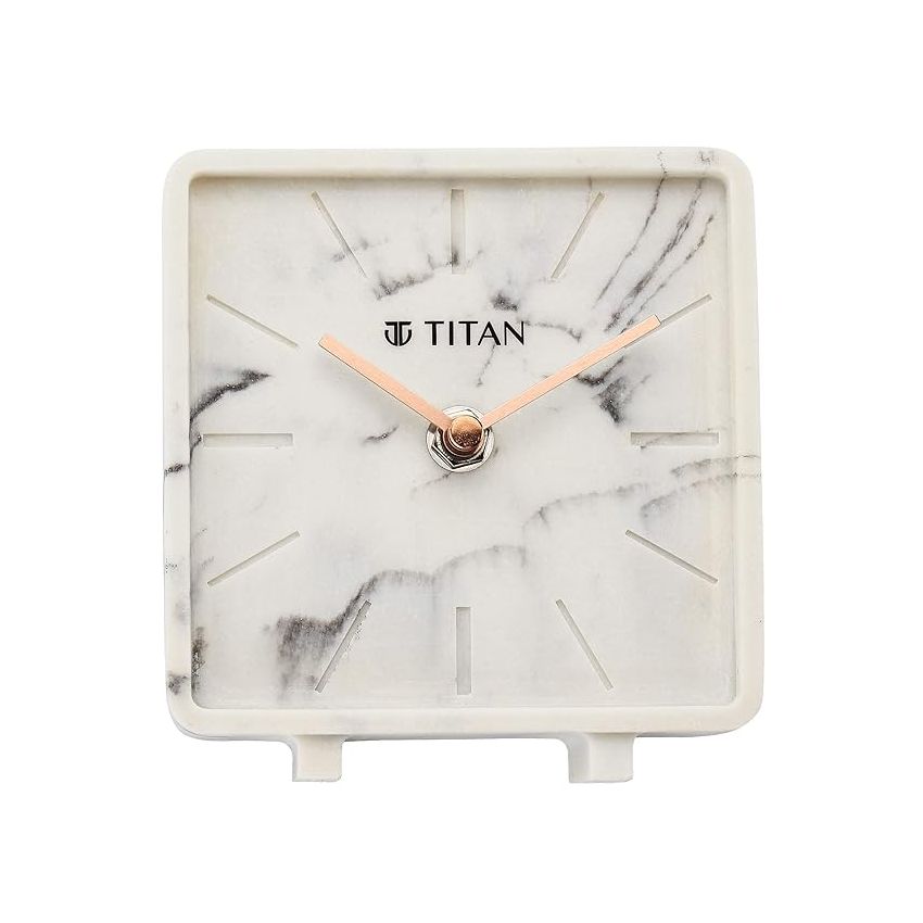 Titan Contemporary Marble Texture Table Clock