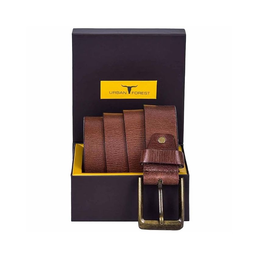 URBAN FOREST Marco Burnish Brown Casual Leather Belt for Men