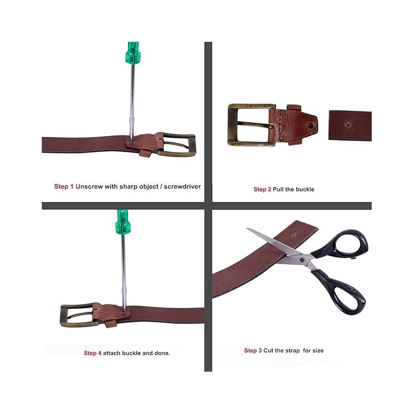 URBAN FOREST Marco Burnish Brown Casual Leather Belt for Men