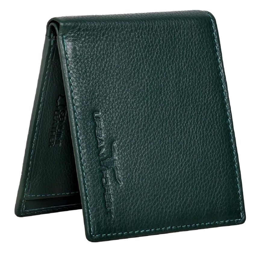 URBAN FOREST Mark Green Leather Wallet & Pen Combo Gift Set for Men