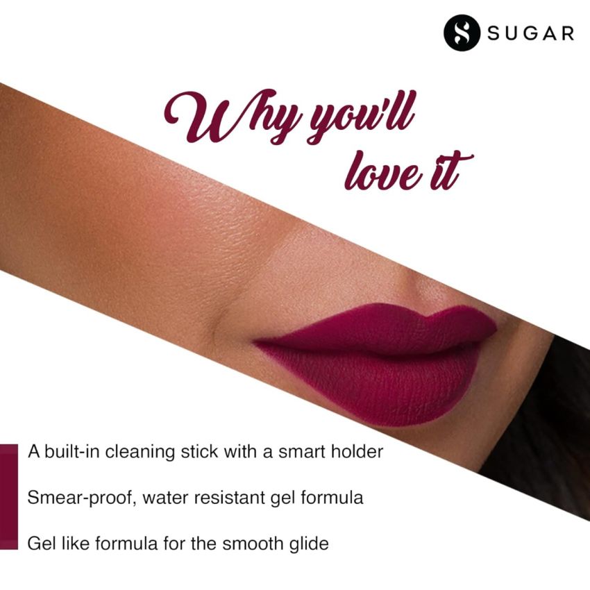 SUGAR Cosmetics - Lipping On The Edge - Lip Liner - 07 Fiery Berry (Marsala) - 1.2 gms - Smear-proof, Water Resistant Lip Liner - Lasts Up to 10 hrs