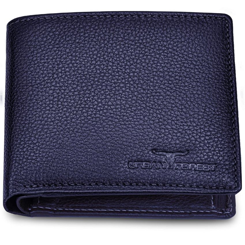 URBAN FOREST Marty Blue Leather Wallet + Pen + Keyring Combo Gift Set for Men