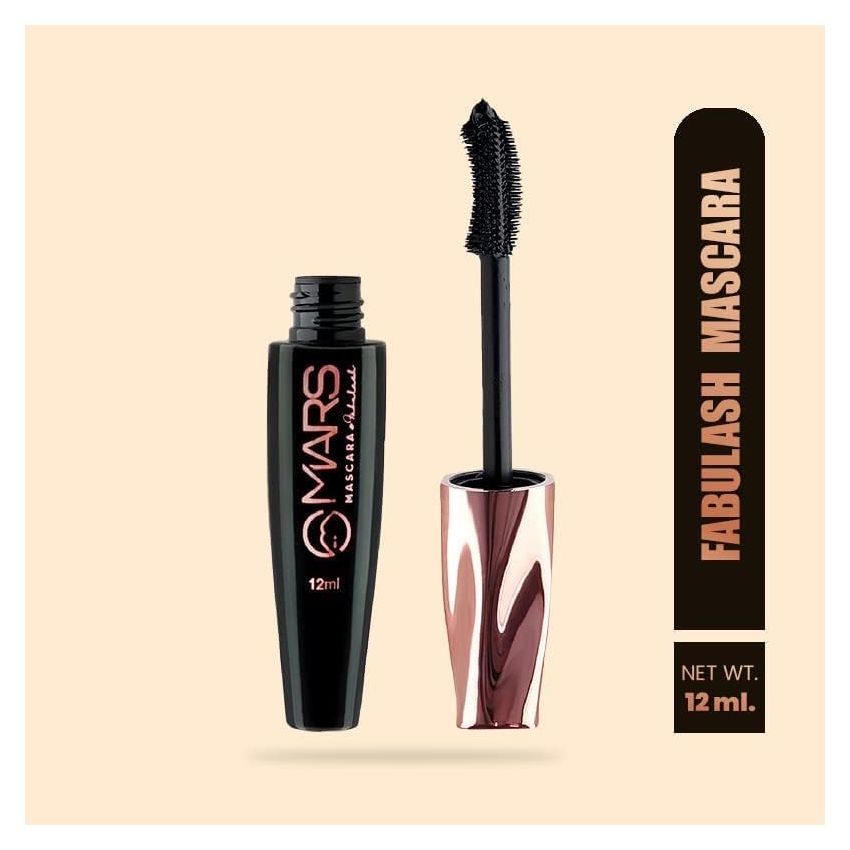 MARS Fabulash Volumising Mascara | Up to 18 Hours Stay | Waterproof with Intense Jet Black Color (12ml)