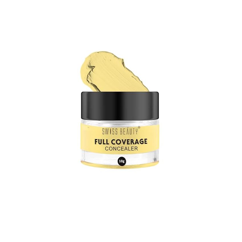 SWISS BEAUTY Full Coverage Matte Creamy Concealer For Combination Skin, Face Makeup, Yellow Corrector, 15Gm, Pack Of 1