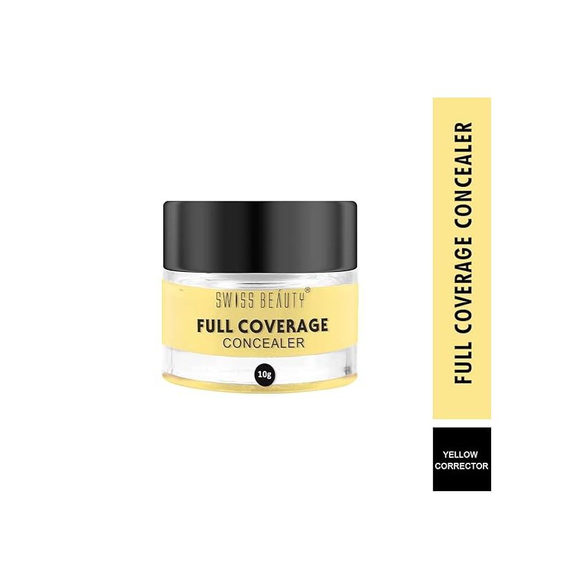 SWISS BEAUTY Full Coverage Matte Creamy Concealer For Combination Skin, Face Makeup, Yellow Corrector, 15Gm, Pack Of 1
