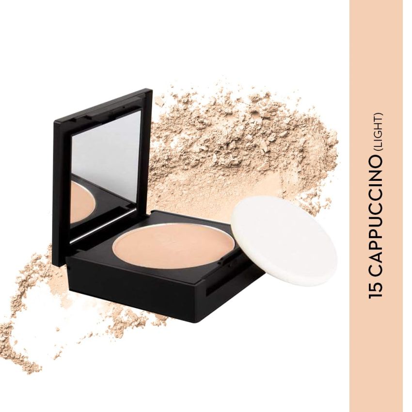 SUGAR Cosmetics Dream Cover Matte Compact Powder With SPF 15 & Vitamin E | Pressed Setting Powder | Blurs Pores - 15 Cappuccino (light-medium)