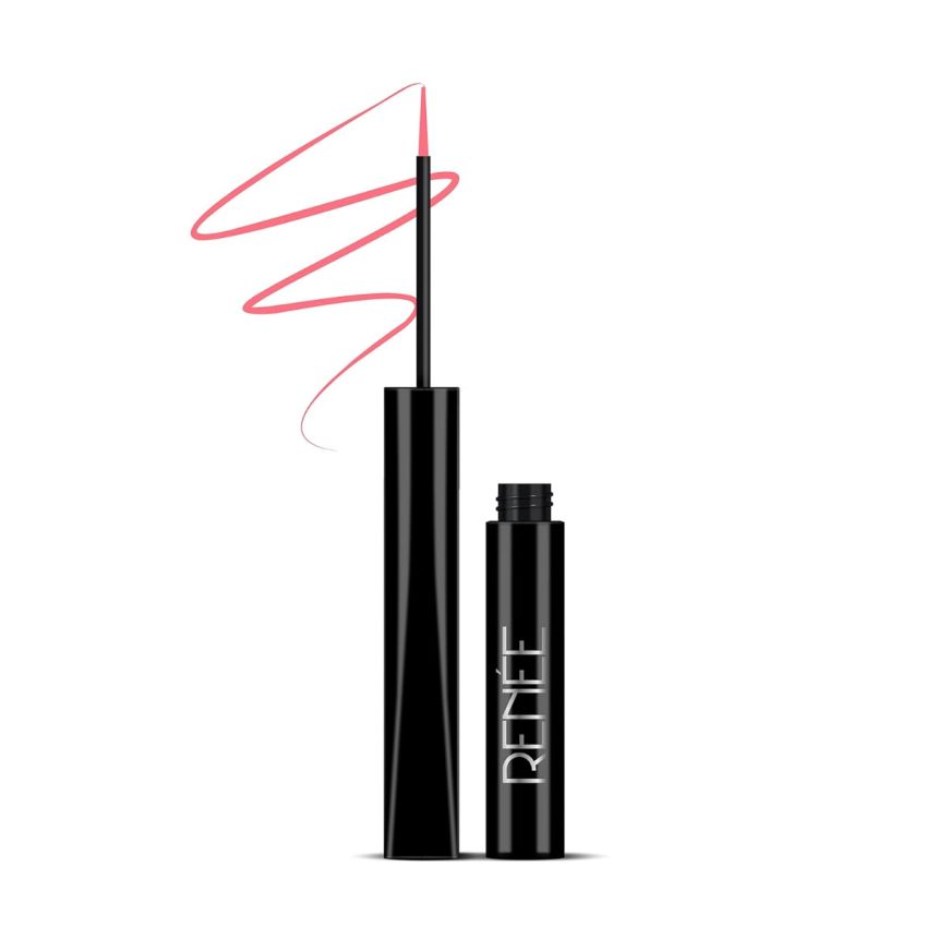 RENEE Extreme Stay Liquid Eyeliner Max Pink 4.5ml, Intense, Vibrant Color Payoff | One Swipe, Long Lasting, Matte, Waterproof, Smudge-proof All Day Shades | Infused With Castor Oil - Vegan