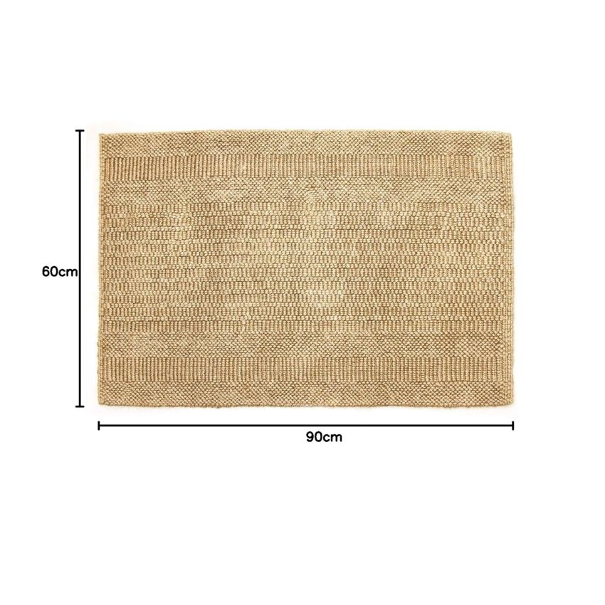 Onlymat Natural Jute Non-Slip Rectangular Meditition Mat For Home, Yoga, Sitting, Entarance-(90 X 60Cm)-Beige