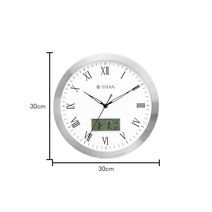 Titan Classic Silent Sweep Technology - 30 Cm X 30 Cm (Medium) - Analog, Metal, Multicolor