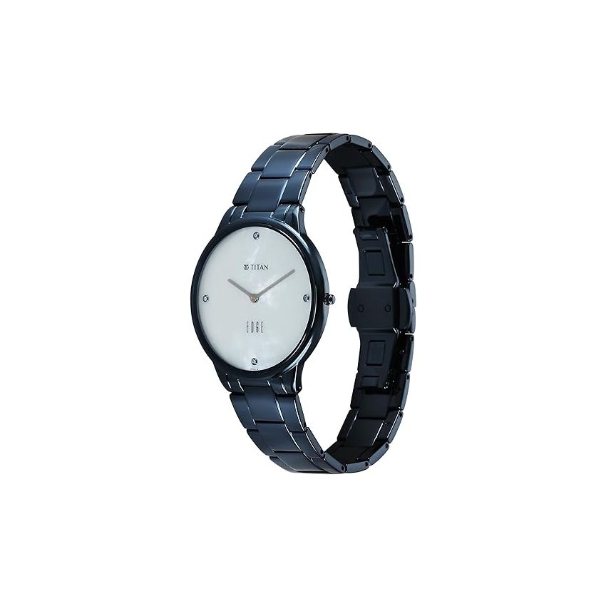 Titan Edge Metal Ladies Allure Quartz Analog Rich Mother of Pearl Dial Stainless Steel Strap Watch for Women-2734QM01/NT2734QM01