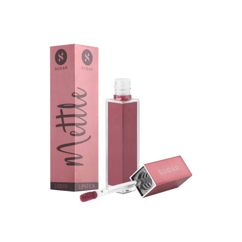 SUGAR Cosmetics Mettle Liquid Lipstick for Women | Highly Pigmented | Transferproof & Long Lasting | 7ml - 03 Estella (Neutral Pinky Brown)