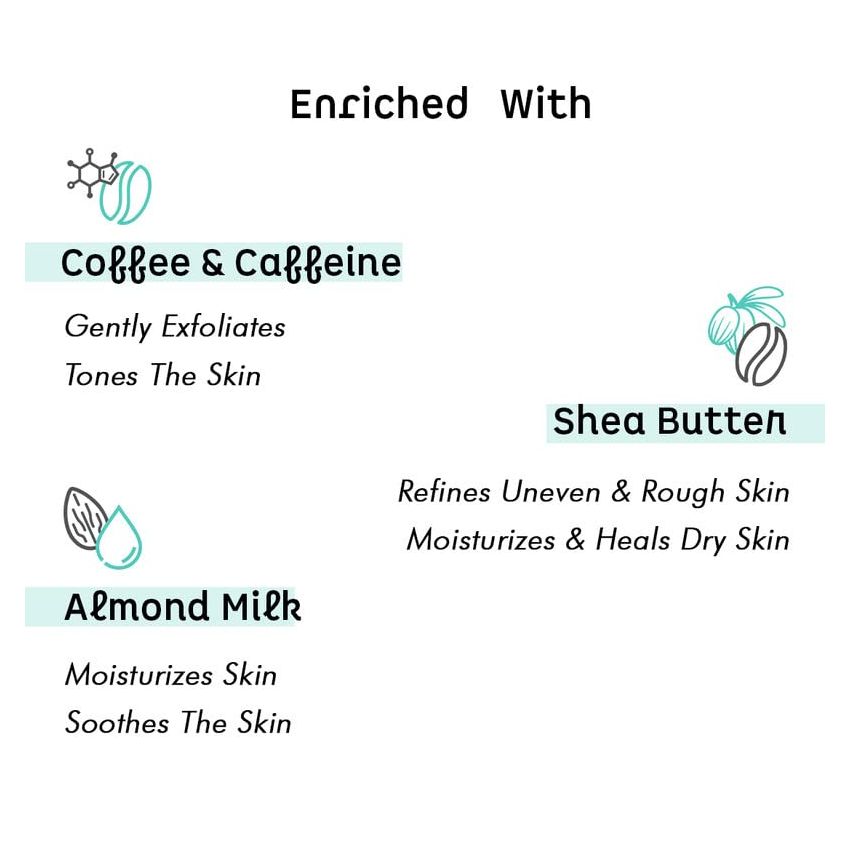 mCaffeine Milk & Coffee Moisturizing Face Scrub for Gentle Exfoliation & Tan Removal | Scrub with Shea Butter & Almond Milk for Fresh & Glowing Skin | Face Scrub for Women & Men and All Skin Types