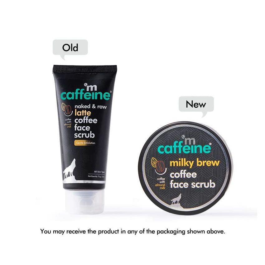 mCaffeine Milk & Coffee Moisturizing Face Scrub for Gentle Exfoliation & Tan Removal | Scrub with Shea Butter & Almond Milk for Fresh & Glowing Skin | Face Scrub for Women & Men and All Skin Types