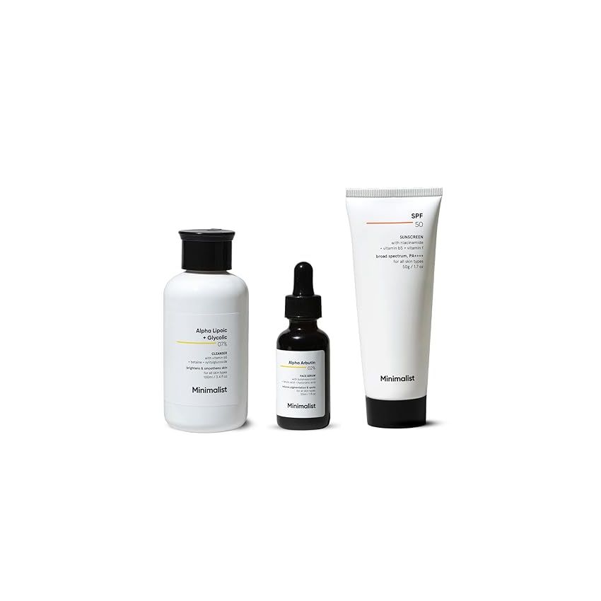 Minimalist Anti-Pigmentation Kit, Skin Care Routine Kit For Unisex, Face Wash, Serum & Sunscreen Combo, 180g

