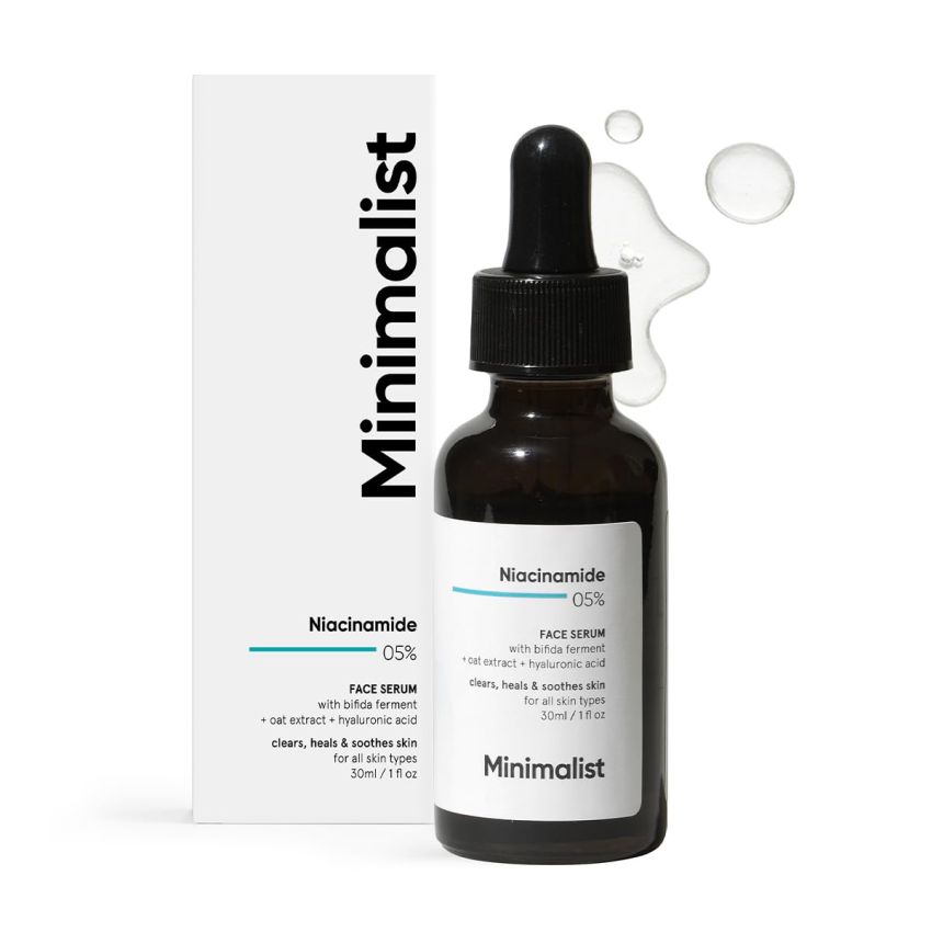 Minimalist Barrier Repair Niacinamide 5% Face Serum for Clear Glowing Skin | Reduces Dullness, Hydrates & Repairs Skin with Vit B3 & Hyaluronic Acid | Day & Night Serum for Dry & Sensitive Skin | For Women & Men | 30 ml
