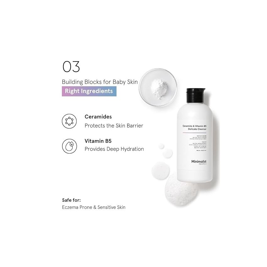 Minimalist Gentle Baby Body Wash for Bath from Head to Toe | Proven Safe & Pediatrician Approved Baby Wash for Daily Use | Tear-free | pH 5.5 | Ceramide & Vitamin B5 Delicate Cleanser | 400 ml
