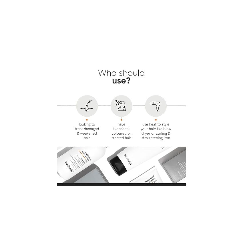 Minimalist Maleic Bond Repair Complex Shampoo & Conditioner Combo (Hair Shampoo & Mask) | Hair Care Kit | For Damaged, Dull and Dry Hair | For Women & Men
