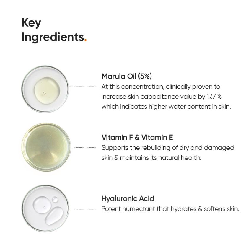 Minimalist Marula Oil 5% Face Moisturizer For Dry Skin With Hyaluronic Acid For Deep Nourishment & Hydration, For Men & Women
