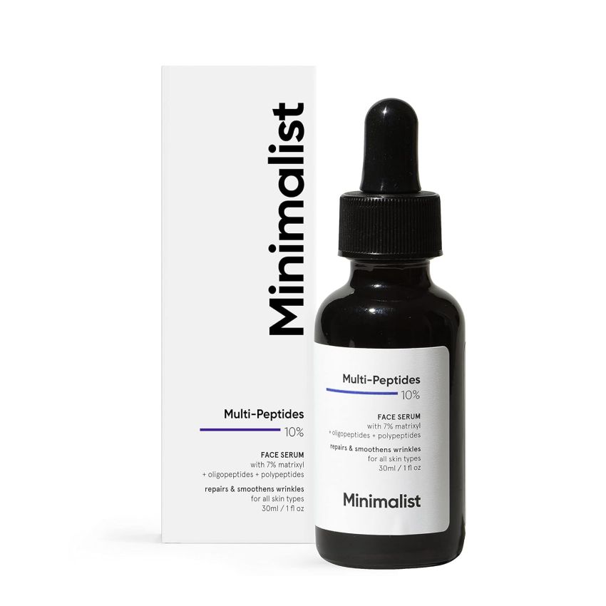 Minimalist Multi Peptide Night Face Serum for Ageless Younger Skin, 30 ml | Collagen Boosting, Hydrating & Overnight Repair Serum for Women & Men with 7% Matrixyl 3000 & 3% Bio-Placenta

