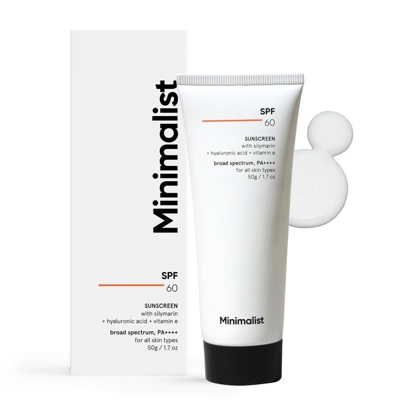 Minimalist Sunscreen SPF 60 PA ++++ | Pregnancy Safe | For Sensitive Skin | Broad Spectrum Sunscreen SPF 50+ With Potent Antioxidants & Advanced Filters | 50 gm
