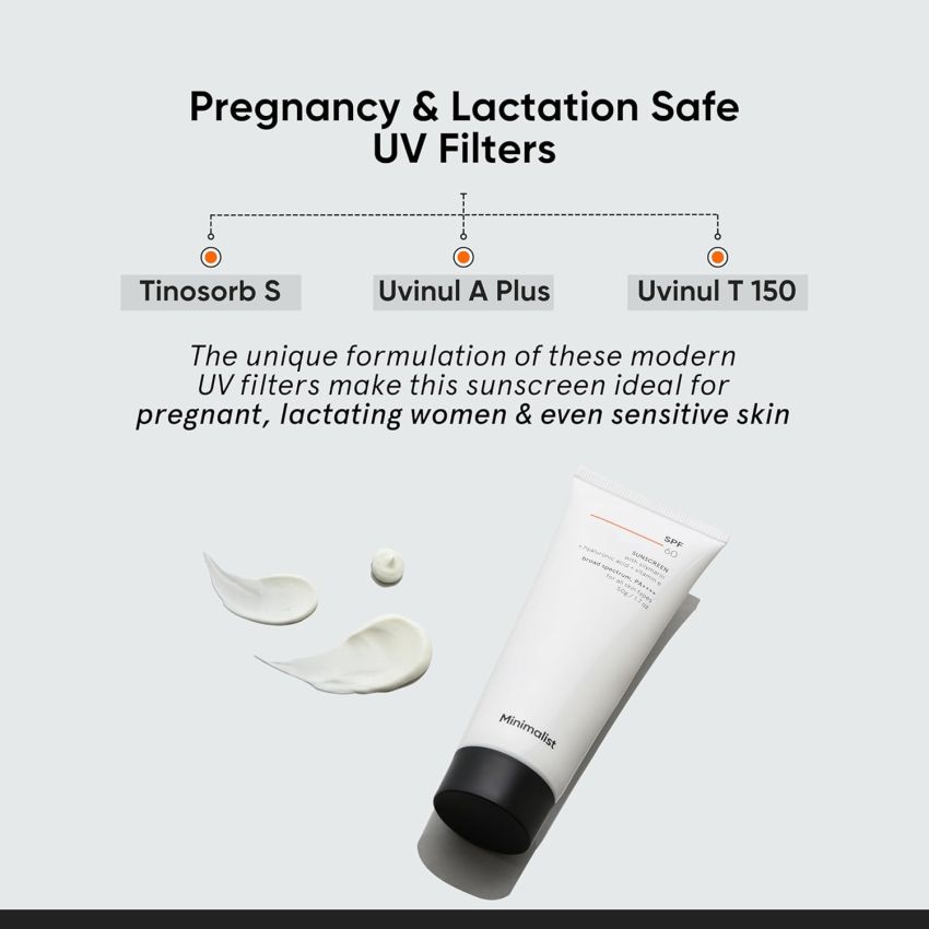 Minimalist Sunscreen SPF 60 PA ++++ | Pregnancy Safe | For Sensitive Skin | Broad Spectrum Sunscreen SPF 50+ With Potent Antioxidants & Advanced Filters | 50 gm
