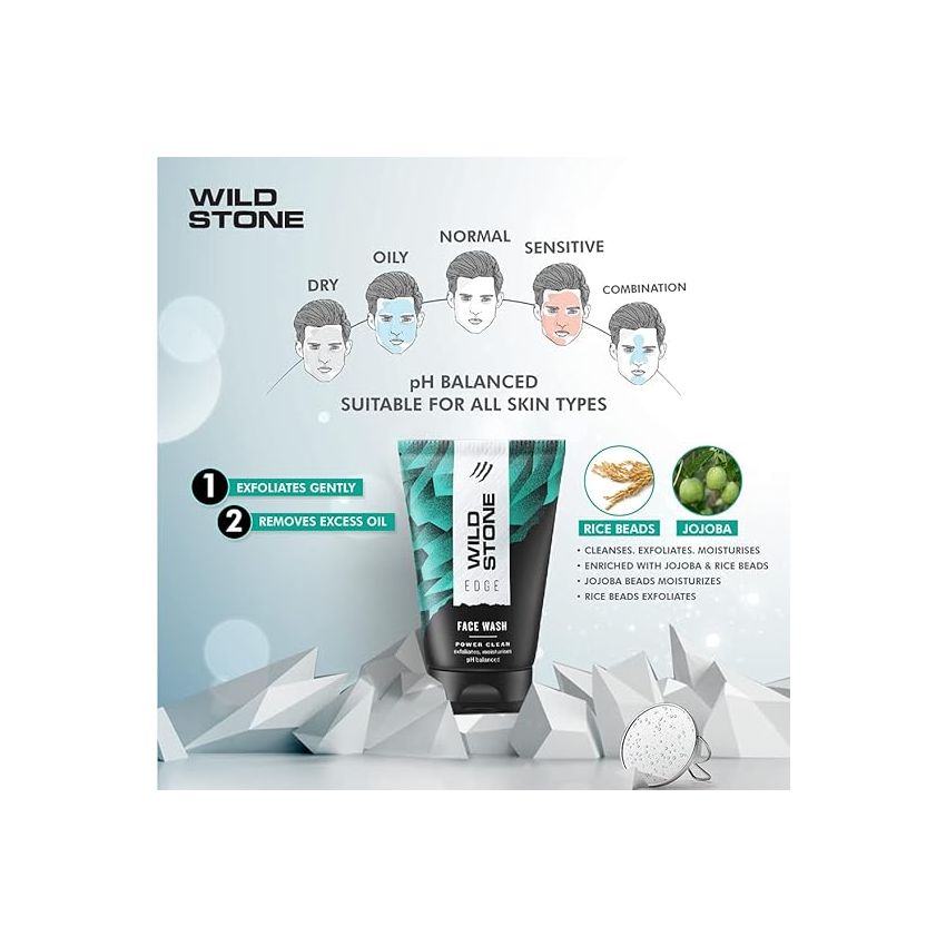 Wild Stone Edge Face Wash for Men, 100ml