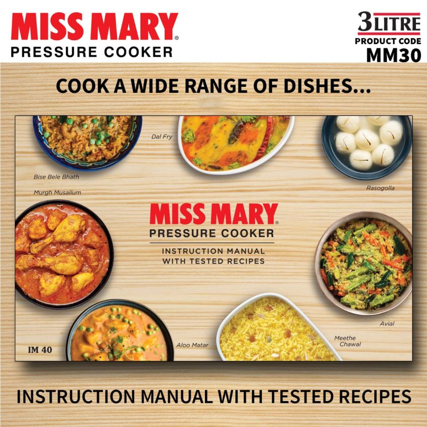 Hawkins Aluminium 3.5 Litre Miss Mary Pressure Cooker, Inner Lid Cooker, Silver (Mm35)