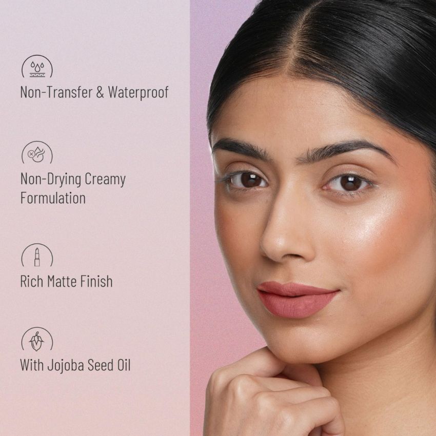 Swiss Beauty Non-Transfer Waterproof Lipstick with Jojoba Seed Oil | Matte Finish | Long-Lasting | Highly Pigmented | Shade- Mauve Taupe, 3gm