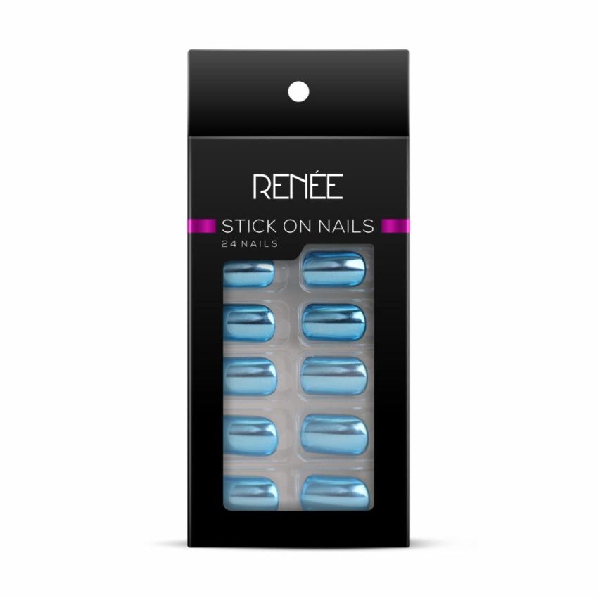 RENEE Stick On Nails MN 02| 24 Reusable Artificial Fake Nail Set| Lightweight & Long Lasting| Easy To Use| Quick Fix For Festivals & Special Occasions
