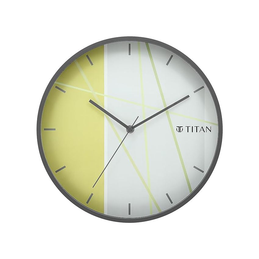 Titan Plastic Trendy & Modern Looking Multi-Coloured Dial Analog Wall Clock Inspired from Bamboo Shoots, 30.5 X30.5 Cm (Medium)