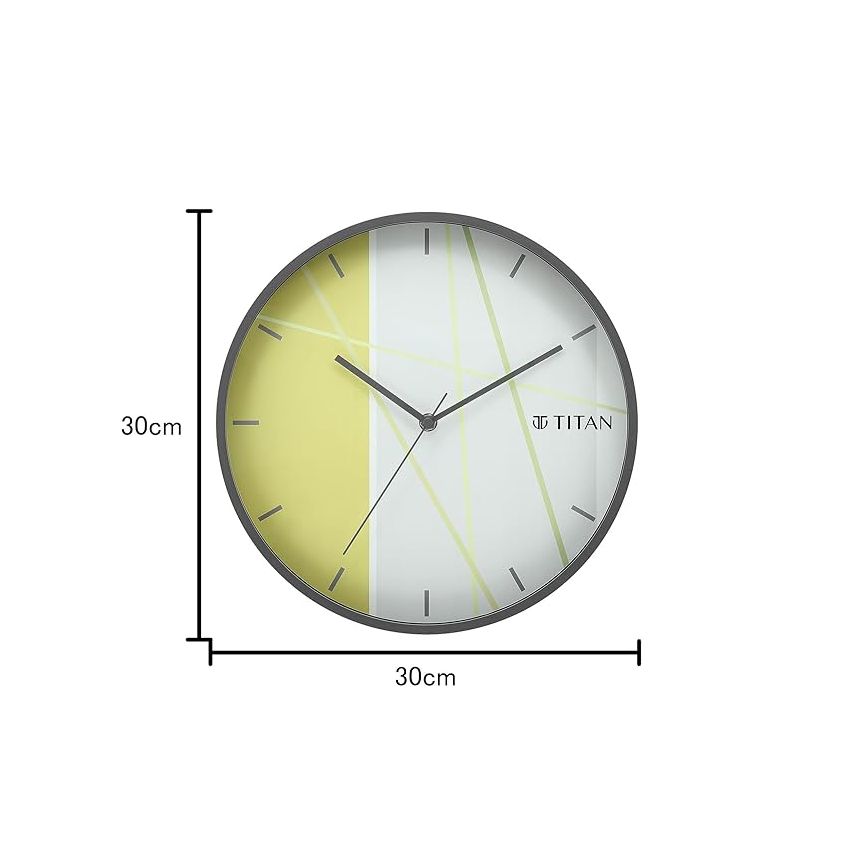 Titan Plastic Trendy & Modern Looking Multi-Coloured Dial Analog Wall Clock Inspired from Bamboo Shoots, 30.5 X30.5 Cm (Medium)