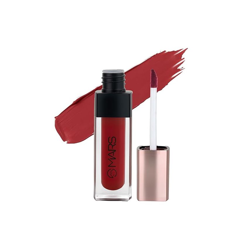 MARS Popstar Non-Drying Liquid Mousse Lipstick for Women with Matte Finish | Lightweight and Non-Sticky Formula | Up to 12 Hour Long Lasting | Transferproof & Waterproof | 6.0ml | (10-Secrecy)