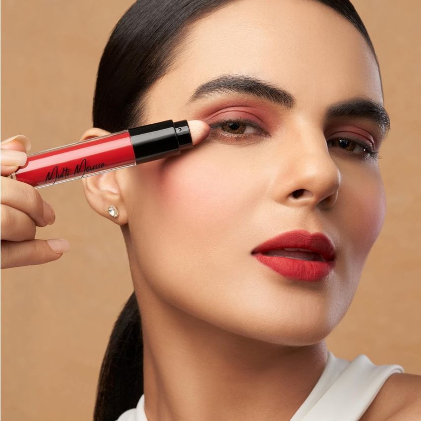 RENEE Multi-mousse for Lips, Cheeks & Eyes, Cherry Souffle 5gm | Matte Finish, Rich Color Payoff With Weightless & Velvety Smooth Texture | Non-drying, Highly Blendable Formula