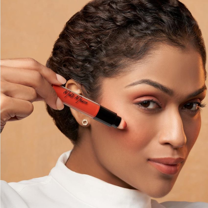 RENEE Multi-mousse for Lips, Cheeks & Eyes, Cherry Souffle 5gm | Matte Finish, Rich Color Payoff With Weightless & Velvety Smooth Texture | Non-drying, Highly Blendable Formula