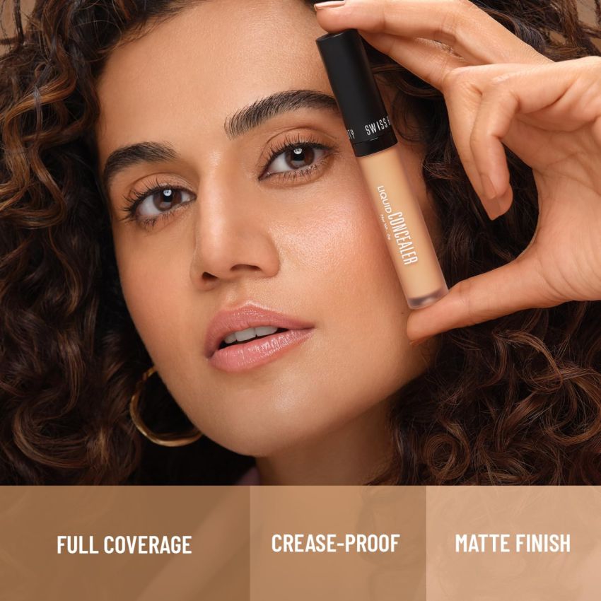 Swiss Beauty Liquid Light Weight Concealer With Full Coverage |Easily Blendable Concealer For Face Makeup With Matte Finish | Shade- Medium - Moyen, 6g