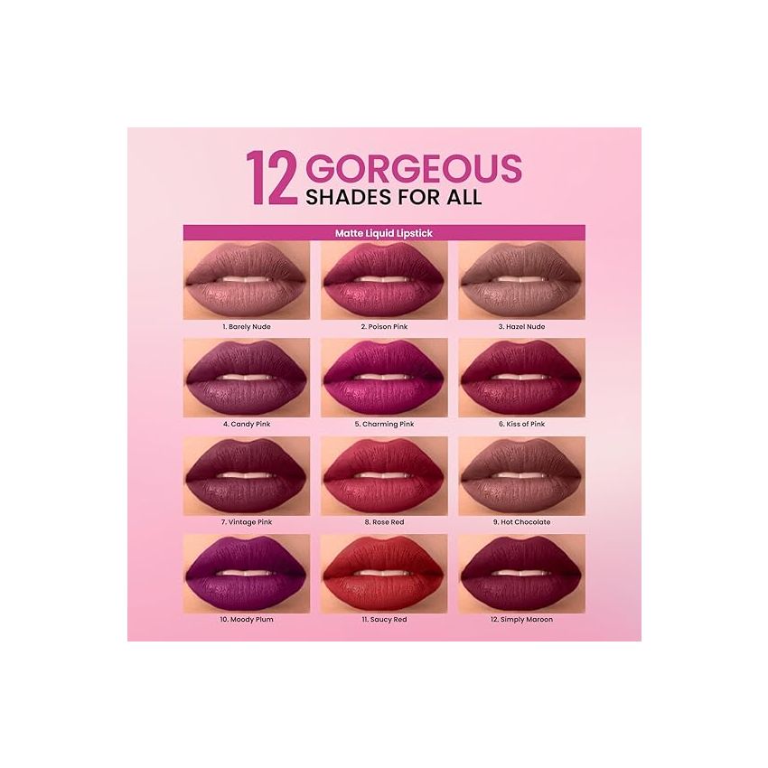 Swiss Beauty Duo Lipstick | Matte smudge-proof Liqud Lipstick + Transparent glossy Lipgloss | Transfer -proof and Long lasting | Shade-Moody Plum, 10ml