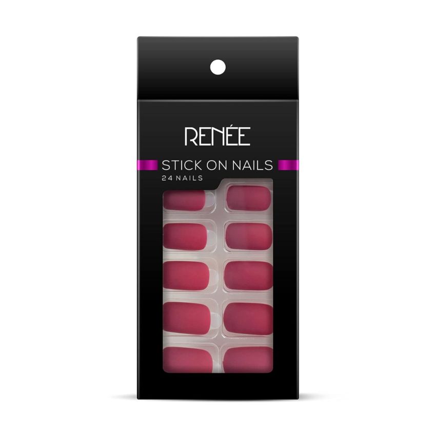 RENEE Stick On Nails MTN 01| 24 Reusable Artificial Fake Nail Set| Lightweight & Long Lasting| Easy To Use| Quick Fix For Festivals & Special Occasions