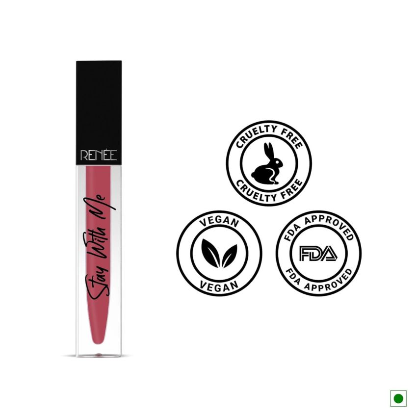 RENEE Stay With Me Matte Lip Color - Muse For Mulberry 5ml| Long lasting, Light Weight & Non Transfer Formula| Water & Smudge Proof