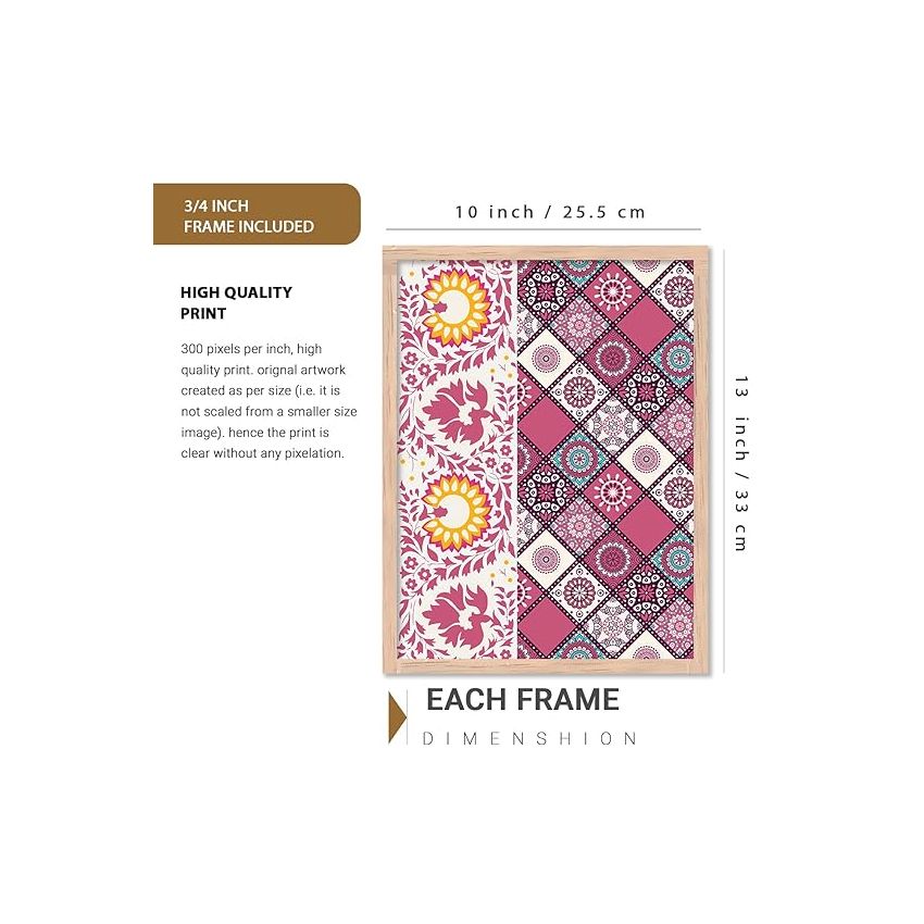 kotart Madhubani Painting Traditional Indian Art Wall Painting for Bedroom Living Room Hotel Room Wall Decor (10x13 inch, Multi color)