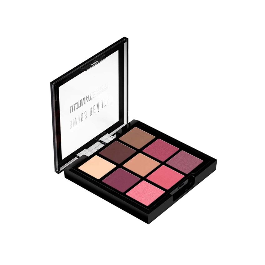 Swiss Beauty Ultimate 9 Pigmented Colors Eyeshadow Palette Long Wearing And Easily Blendable Eye Makeup Palette Matte, Shimmery And Metallic Finish - Multicolor-05, 6G